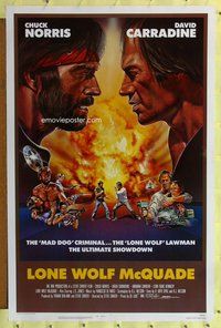 p213 LONE WOLF McQUADE one-sheet movie poster '83 Chuck Norris, Taylor art!
