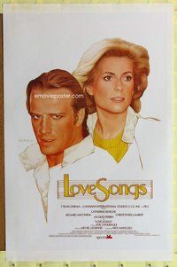 p217 LOVE SONGS one-sheet movie poster '85 Lambert, Deneuve, Topazio art!