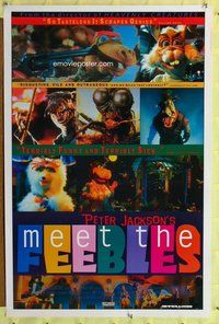 p229 MEET THE FEEBLES one-sheet movie poster '89 Peter Jackson puppets!