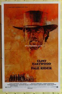 p239 PALE RIDER one-sheet movie poster '85 great Dudash art of Eastwood!