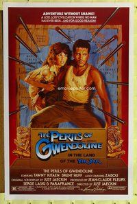 p169 GWENDOLINE one-sheet movie poster '84 Tawny Kitaen, L. Salk artwork!