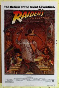 p251 RAIDERS OF THE LOST ARK one-sheet movie poster R82 Harrison Ford