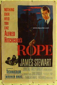p010 ROPE one-sheet movie poster '48 James Stewart, Alfred Hitchcock