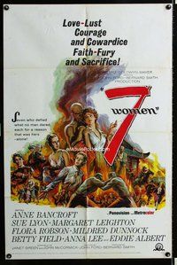 s018 7 WOMEN one-sheet movie poster '66 John Ford, Anne Bancroft