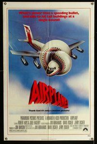 s036 AIRPLANE one-sheet movie poster '80 Lloyd Bridges, Leslie Nielsen