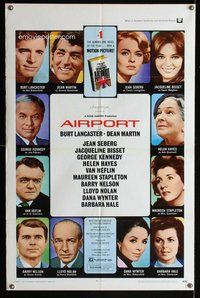 s037 AIRPORT one-sheet movie poster '70 Burt Lancaster, Dean Martin