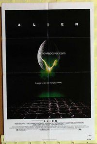 s043 ALIEN one-sheet movie poster '79 Sigourney Weaver, sci-fi!