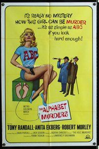 s048 ALPHABET MURDERS one-sheet movie poster '66 Randall, sexy Anita Ekberg!