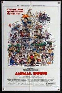 s067 ANIMAL HOUSE style B one-sheet movie poster '78 John Belushi, Landis