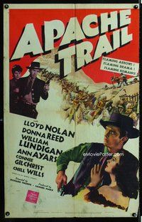 s069 APACHE TRAIL one-sheet movie poster '42 Lloyd Nolan, Donna Reed