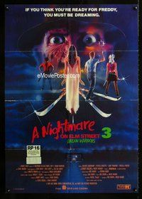 s485 NIGHTMARE ON ELM STREET 3 Aust one-sheet movie poster '87 Freddy!