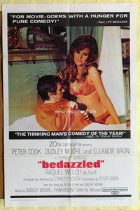 s090 BEDAZZLED one-sheet movie poster '68 Moore, sexy Raquel Welch!