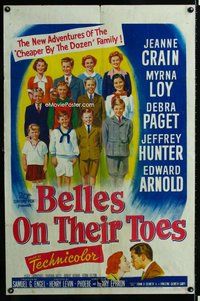 s093 BELLES ON THEIR TOES one-sheet movie poster '52 Jeanne Crain, Loy