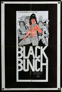 s100 BLACK BUNCH one-sheet movie poster '73 artwork of sexy commandos!