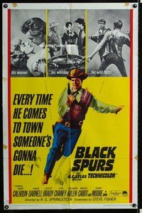 s102 BLACK SPURS one-sheet movie poster '65 Rory Calhoun, Linda Darnell