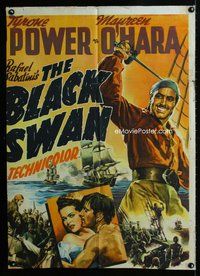 s103 BLACK SWAN one-sheet movie poster '42 Tyrone Power, Maureen O'Hara