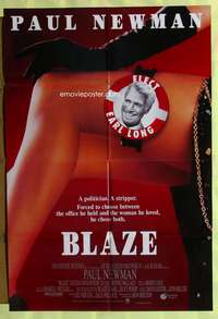 s105 BLAZE one-sheet movie poster '89 Paul Newman, sexy legs image!