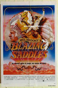 s106 BLAZING SADDLES one-sheet movie poster '74 classic Mel Brooks!