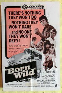 s842 YOUNG ANIMALS one-sheet movie poster '68 AIP bad teens, Born Wild!