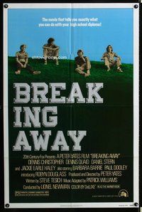 s116 BREAKING AWAY one-sheet movie poster '79 Dennis Christopher, Quaid