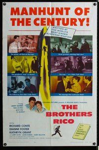 s118 BROTHERS RICO one-sheet movie poster '57 Richard Conte, film noir!