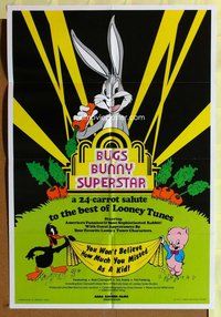 s119 BUGS BUNNY SUPERSTAR one-sheet movie poster '75 Looney Toons, Daffy!