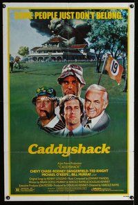 s122 CADDYSHACK one-sheet movie poster '80 Chevy Chase, Bill Murray, Rodney