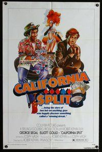 s125 CALIFORNIA SPLIT one-sheet movie poster '74 professional poker!
