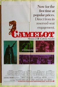 s126 CAMELOT one-sheet movie poster '68 first time at popular prices!