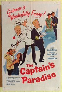 s134 CAPTAIN'S PARADISE one-sheet movie poster '53 Alec Guinness, de Carlo