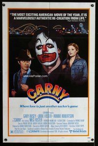 s137 CARNY style B one-sheet movie poster '80 Gary Busey, Jodie Foster