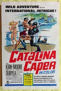 s143 CATALINA CAPER one-sheet movie poster '67 Tommy Kirk in scuba gear!