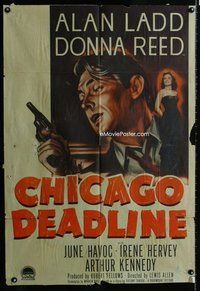 s151 CHICAGO DEADLINE one-sheet movie poster '49 Alan Ladd, film noir!