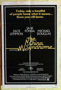 s152 CHINA SYNDROME one-sheet movie poster '79 Jack Lemmon, Jane Fonda