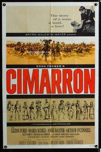 s155 CIMARRON style A one-sheet movie poster '60 Anthony Mann, Glenn Ford