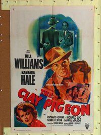 s158 CLAY PIGEON one-sheet movie poster '49 Barbara Hale, Bill Williams