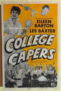 s165 COLLEGE CAPERS one-sheet movie poster '54 Eileen Barton, Les Baxter