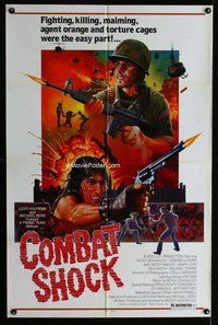 s167 COMBAT SHOCK one-sheet movie poster '86 cool Clarke war artwork!