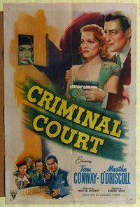 s177 CRIMINAL COURT one-sheet movie poster '46 Tom Conway, Robert Wise
