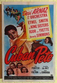 s182 CUBAN PETE one-sheet movie poster '46 Desi Arnaz w/Conga drum!