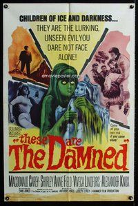 s727 THESE ARE THE DAMNED one-sheet movie poster '63 Hammer, Joseph Losey