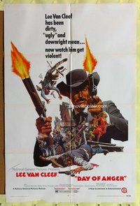 s187 DAY OF ANGER one-sheet movie poster '69 Van Cleef, spaghetti western!