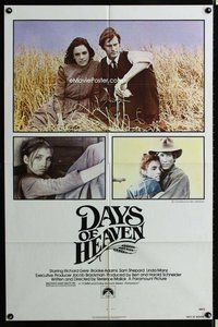 s188 DAYS OF HEAVEN one-sheet movie poster '78 Richard Gere, Brooke Adams