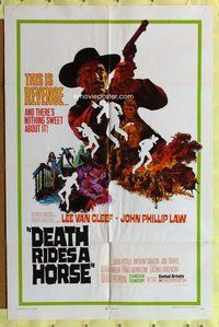 s190 DEATH RIDES A HORSE one-sheet movie poster '68 Van Cleef, Thurston art