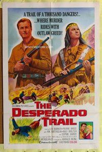 s192 DESPERADO TRAIL one-sheet movie poster '66 Lex Barker, Native Americans