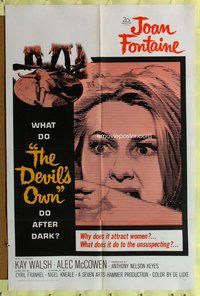 s197 DEVIL'S OWN one-sheet movie poster '67 Hammer, Joan Fontaine