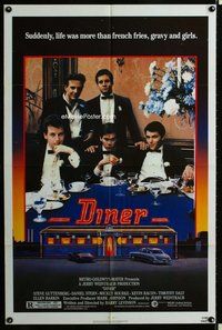 s201 DINER one-sheet movie poster '82 Barry Levinson, Guttenberg, Rourke