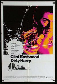 s203 DIRTY HARRY one-sheet movie poster '71 Clint Eastwood classic!