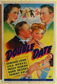 s208 DOUBLE DATE one-sheet movie poster '41 Edmund Lowe, Una Merkel, Moran