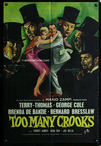 s749 TOO MANY CROOKS English one-sheet movie poster '58 Terry-Thomas